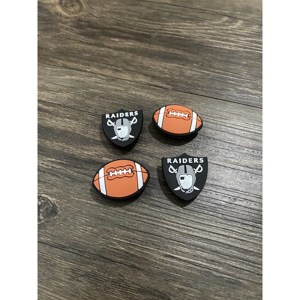Las Vegas Raiders Football Team Sports Charm For Crocs Shoe Charms - 4 Pieces